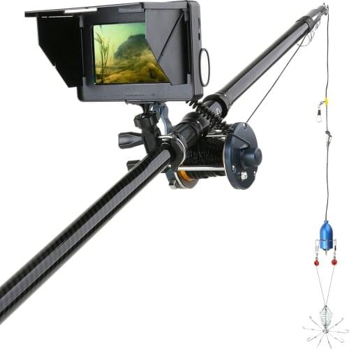 30M 1200TVL Fish Finder Underwater Fishing Camera 5 inch Monitor 10PCS LED Night Vision 195 Degrees Metal Sea wheel Camera