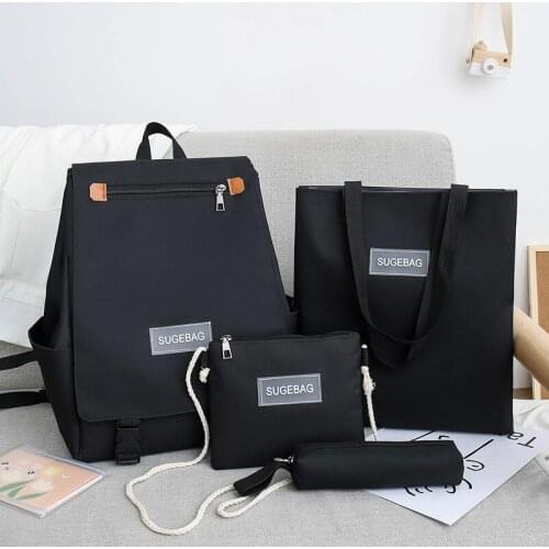 New Japanese schoolbag female ins popular simple backpack flip students Korean backpack campus high school students tide