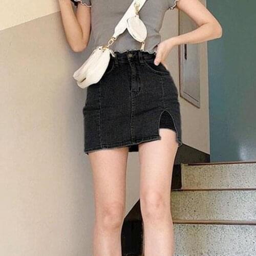 Uclio Womens New Style Small Split Jeans Skirt A-Line Skirt