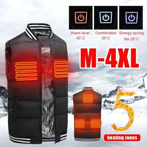 Winter Heating Vest Smart USB Charging Vest Large Size Jacket Warm Heating Winter Cotton Jacket Men Clothing Warm Zone 5 Fever