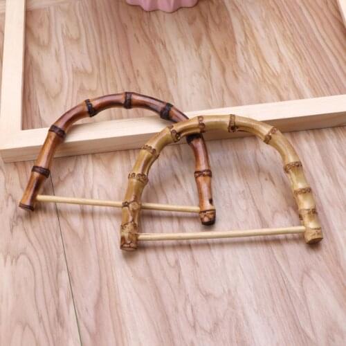 1Pc D shape Bamboo Handle for Handmade Handbag DIY Tote Purse Frame Making Bag Hanger 11cm