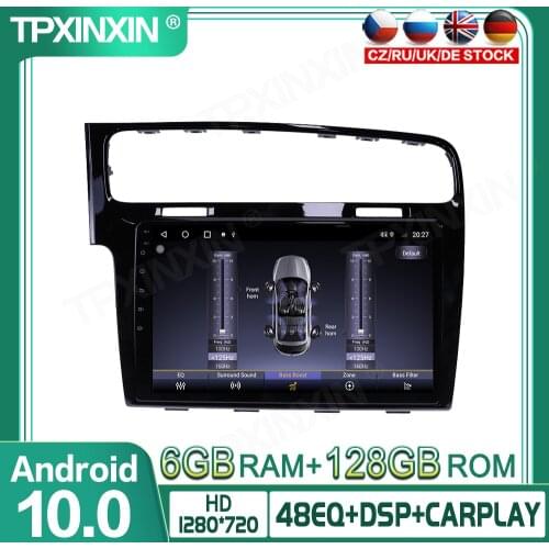 128 Android 10 For Volkswagen Golf 2014-2018 Car Multimedia Player GPS Navigation Headunit Auto Radio Audio Stereo Tape Recorder
