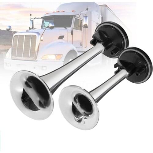 2PCS Air Horn Dual Trumpet Air Pump Air Horn Pipe Car Truck Train Boat