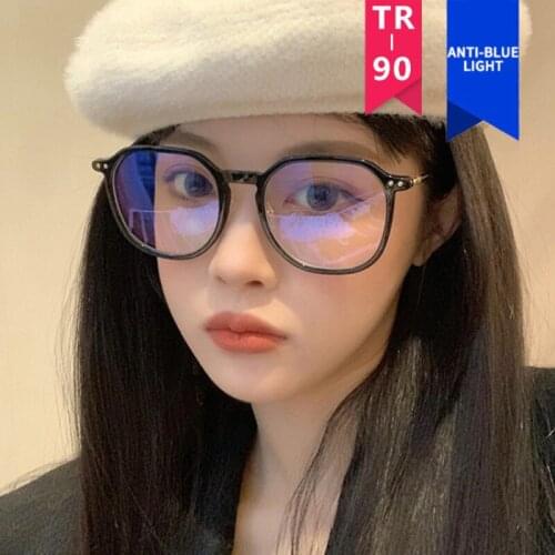 2021 New Trendy Glasses Anti-blue Light Glasses Frame Retro Frame Flat Mirror UK Metal Eyeglasses