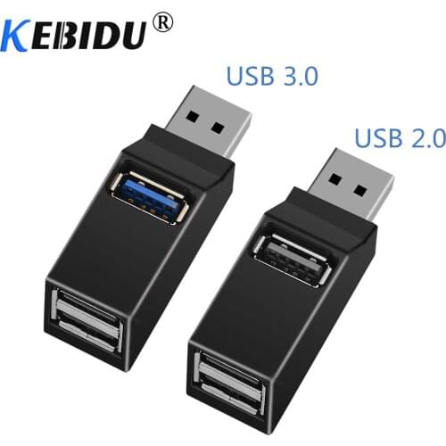 Kebidu 3 Port USB Hub Mini USB 2.0 High Speed USB 3.0 Hub Splitter Box PC Laptop Disk Card Reader For iPhone 7 8 X Mobile Phone