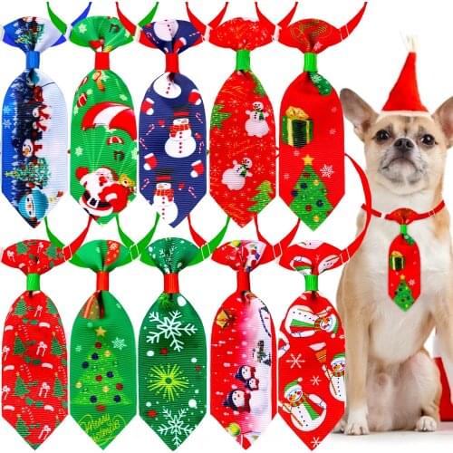 60pcs Xmas Dogs Pets Accessories Christmas Pet Dog Tie Collar Small Dog Cat Puppy Neckties Bowtie Holiday Pet Dog Grooming items