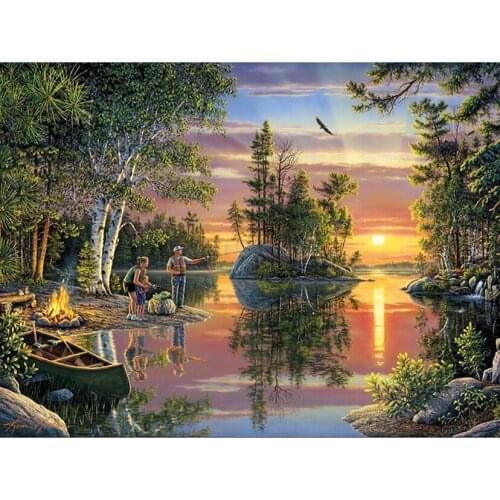 New 5D Diamond Painting Natural Scenery Diamond Mosaic Complete Display Rhinestone Diamond Embroidery Picture GJ89