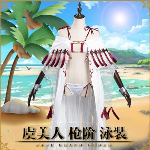 Anime Fate/Grand Order FGO Yu Mei Ren Sexy Swimsuit Party Uniform+glasses Cosplay Costume Halloween Women Free Shipping 2020New