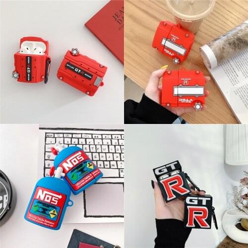 For Airpods 1 2 Case For Airpods Pro cover 3D Car Creative Engine Power Nitrogen bottle Silicone Earphone Case Protection Cover
