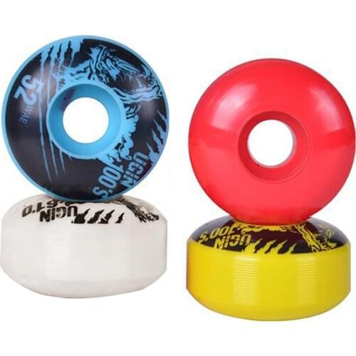 4Pcs 52*30mm Outdoor Polyurethane Four-wheel Double Rocker Skateboard Wheels PU Downspeed Sliding Wheels Skate Board Accessories