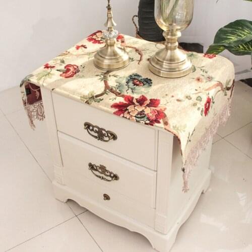 European classical cabinet cover tablecloth bedside table cover cloth flowers dust cover cloth pastoral furniture cover