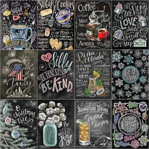 GATYZTORY Pictures By Number For Adult Kits Handpainted Drawing Canvas Coloring Blackboard Oil Painting Home Decoration