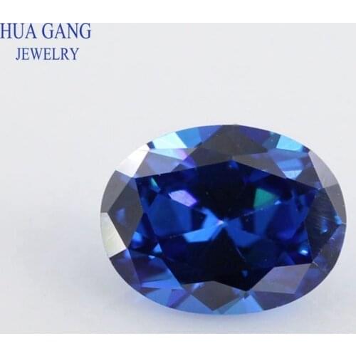 Royal Blue Oval Shape Cut 5A CZ Stone Synthetic Gems Cubic Zirconia For Jewelry Wholesale Size 2x3~13x18mm Free Shipping