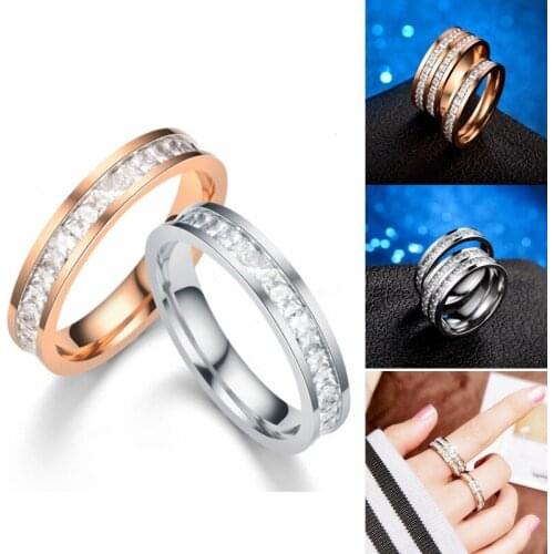 Rose Gold Silver Plated Crystal Jewelry Rings For Man Women Cubic Zirconia Rings Fresh Wedding Female Charm Knuckle Mens Ring