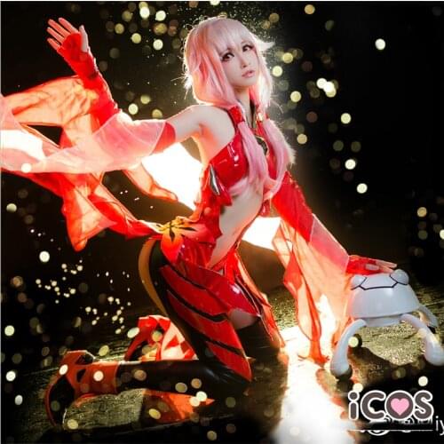Anime Guilty Crown Yuzuriha Inori Egoist Red Battle Suit Cosplay Costume Free Shipping X