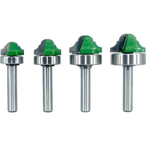 4pcs Set 8mm Shank Router Bit Bearing Double Roman Ogee Edging Milling Cutter For Wood Woodwork Line Knife Hobbing MC02101