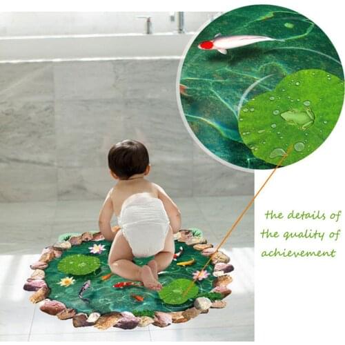 3DThree-dimensional lotus pond sticker wallpaper Household adornment With a fluorescent wall stickers wonderful 60x90cm