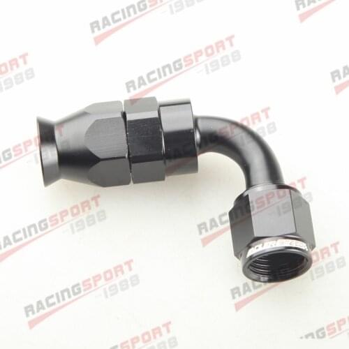 AN 6 6 AN AN -6 90 DEGREE REUSABLE SWIVEL PTFE HOSE END FITTING BLACK