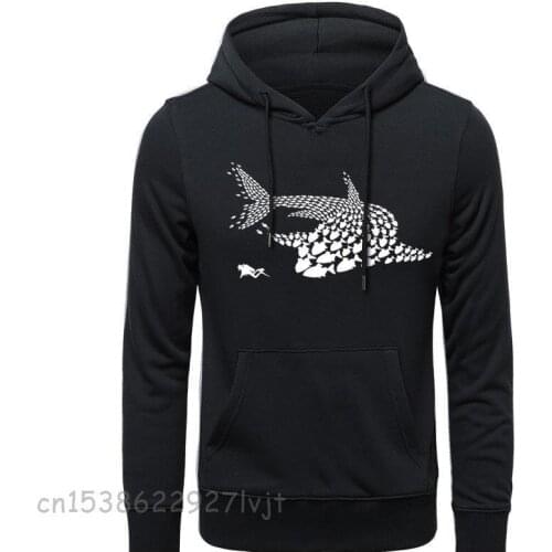 New Coming Hoodies Diving Fish Shark Diver Men Unisex Hoodies Sweatshirts Long Sleeve Clothing O-Neck Cotton Sweatshirt