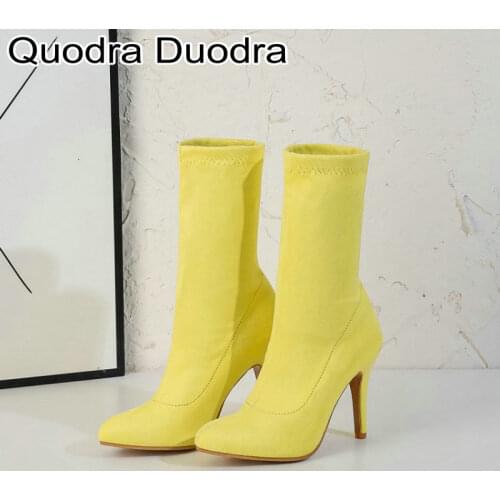 New winter Women boots Mid-Calf shoes solid all match woman pointed boots Plus size 33-48 Warm Plush autumn winter fashion color