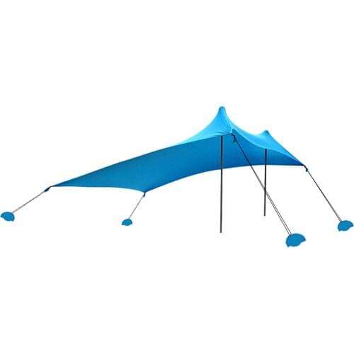 Beach Tent Sun Shelter with Sandbags for Camping Fishing Hiking Backyard Beach Park Camping Pergola Ultralight Tarp