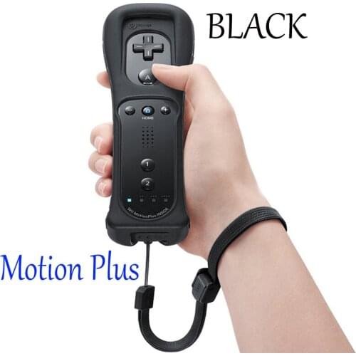 1pcs free ship Built-in Motion Plus Remote Controller for Wii Gamepad With Silicone Case and Hand Strap for wii command