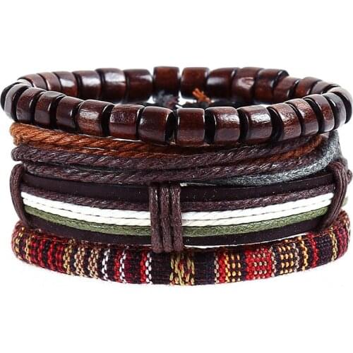 CIBOCIBO Luxury Bracelet Men Vintage Leather Rope Wristband Bracelet Men Braided Fashion Punk Bohemia Pulsera Hombre Men Gifts