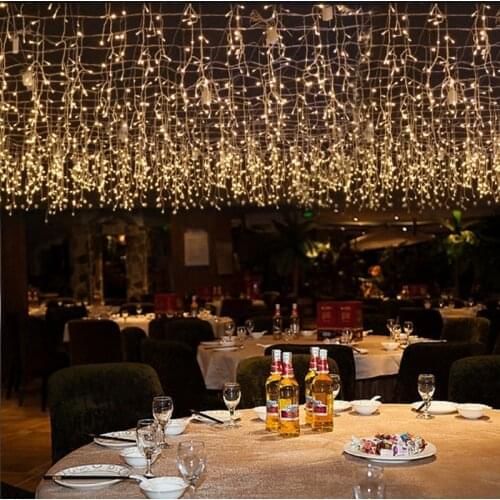 Connectable 5M Droop 0.4M 0.5M 0.6M Icicle String Lights 8 Modes LED Curtain Garland New Year Christmas Tree Wedding Fairy Light
