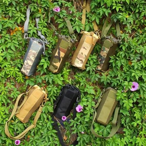 Outdoor Tactical Molle Water Bottle Pouch Camouflage Military Canteen Holster Hunting Travel Kettle Shoulder Bag Accessories
