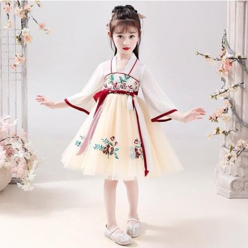 Girls Hanfu Chinese Traditional Folk Costume Girl Han Dynasty Dance Wear Kids Fairy Cosplay Clothes Oriental Ancient Prince Suit