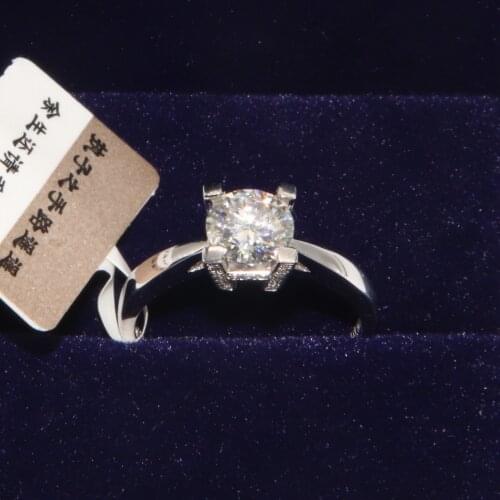 Trendy 14K White Gold Ring for Wedding HW Design Round Cut Customizable Rings Anniversary Engagement Ring