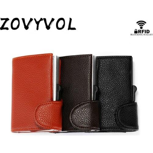 ZOVYVOL Smart Wallet RFID Single Safety Box Credit Card Holder Vintage PU Leather Soft Men and Women Pop Up Card Wallet Magic