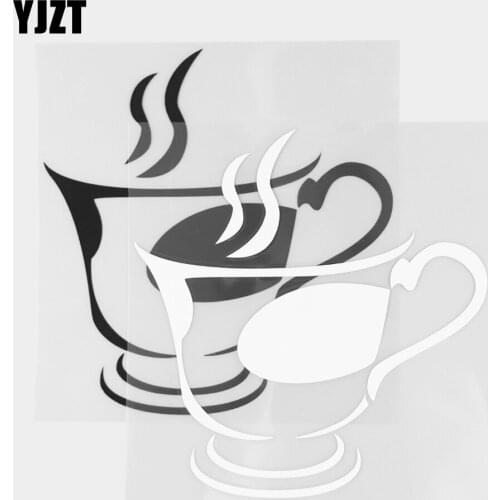 YJZT 13.6×14.3CM Cartoon Cup Fun Decoration Car Sticker Creative Vinyl Decal Black / Silver 20D-0265