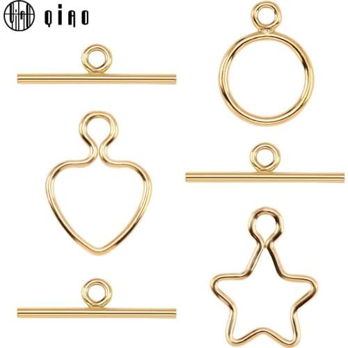 14K Gold Filled OT Clasps for Bracelet Necklace Heart/ Circle/ Star Shape Connectors DIY Jewelry Making Findings 1/20 14KGF
