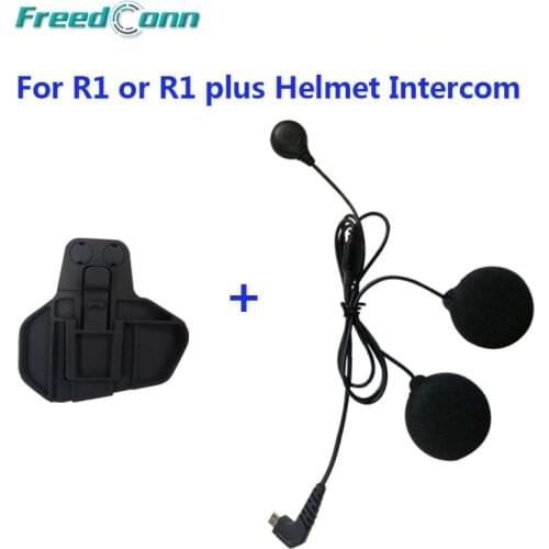 Small Microphone Mic & Bracket Mount Clamp Clip For FreedConn R1 or R1 plus Helmet Intercom for Full Face Intergral Helmet