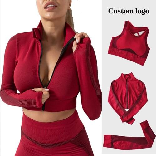Women Yoga Sets Female Sport Seamless Gym Suits Wear Running Clothes Women Fitness Sport Gym Set Women Long Sleeve Yoga Clothing