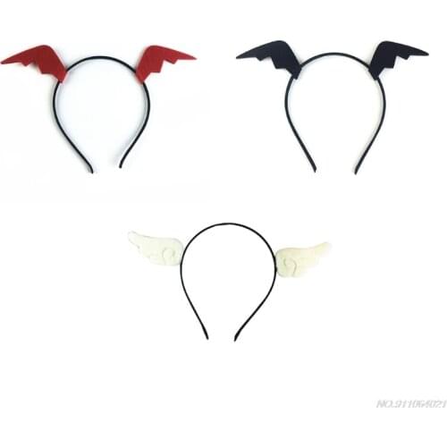 Women Cartoon Angel Wing Headdress Bat Wing Headband for Halloween Party Christmas Creative Cosplay Hair Accessories wholesales