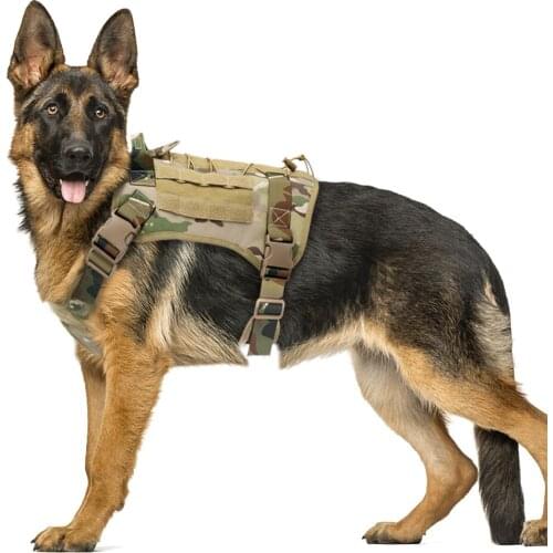 Military Dog Harness Vest Tactical Working Dog Clothes Harness Leash Set Molle Dog Vest For Medium Large Dogs German Shepherd
