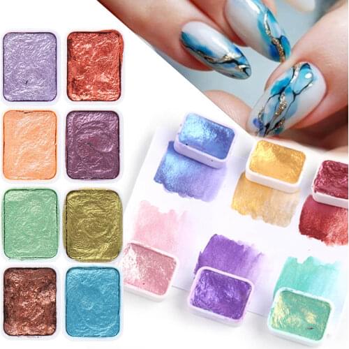 1pcs Blooming Paints Pearl Powder For Nails Art Pigment Solid Watercolor Glitter Shimmer Gel Nail Polish Manicure Decor SA1915