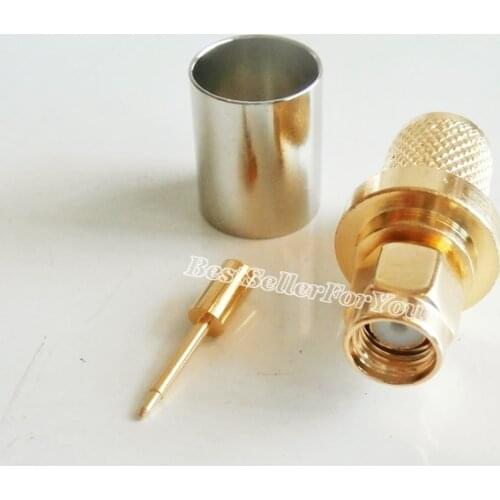 1Pcs SMA male plug crimp For RG5 RG6 LMR300 5D-FB cable RF connector