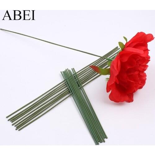 20pcs/lot 15/25cm Length DIY Flower Stem Artificial Green Iron Wire Stem Handmade Floral Arrangement Craft For Wedding Home