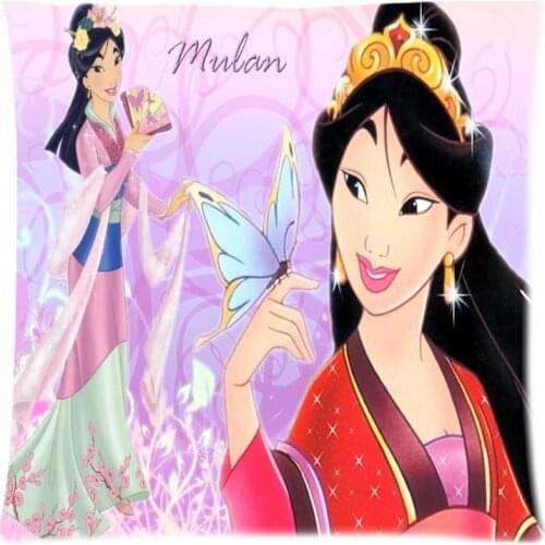 2019 Personalized Pillowcase Mulan Print Pillow Cases Polyester Sofa Car Cushion Cover Home Decor 45x45cm