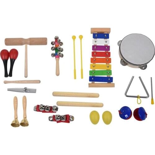 22 Pcs Toddler Musical Instruments Set Percussion Instrument Toys Toddler Musical Toys Set Rhythm Band Set Birthday Gift for Tod