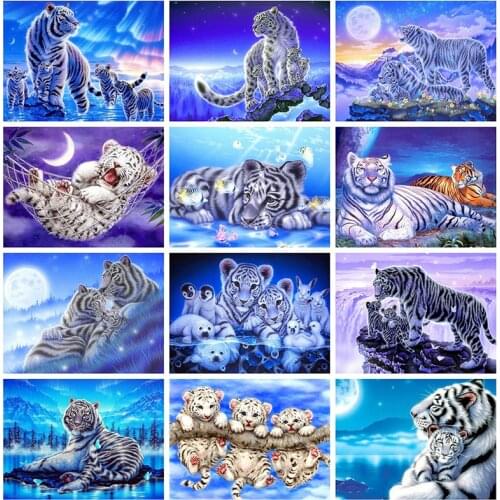 5d Diamond Painting Full Drill Square Tiger Diamond Embroidery Rhinestones Cross Stitch Home Decor Gift