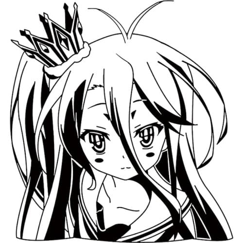 No Game No Life Cartoon Anime Girl Vinyl Decal Car Sticker Truck Laptop Motorcycle SUVs Bumper Car Sticker