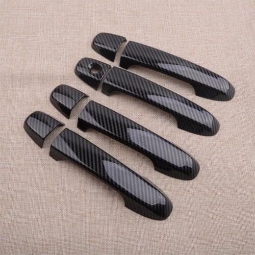 CITALL 8 pcs Car Exterior Door Handle Cover Trim Fit for Toyota Camry 2012 2013 2014 2015 2016 2017 ABS Carbon Fiber Style