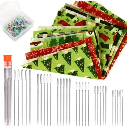 Dailylike 5 Pcs Christmas Cotton Fabric Bundles Sewing Patchwork And Sewing Tools For Quilting Applique Doll Dress-Making