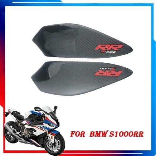 For BMW S1000RR 2019 2021 2020 19 20 21 Motorcycle Carbon Fiber Side Tank Pad Protection Covers Stickers Decals Fit