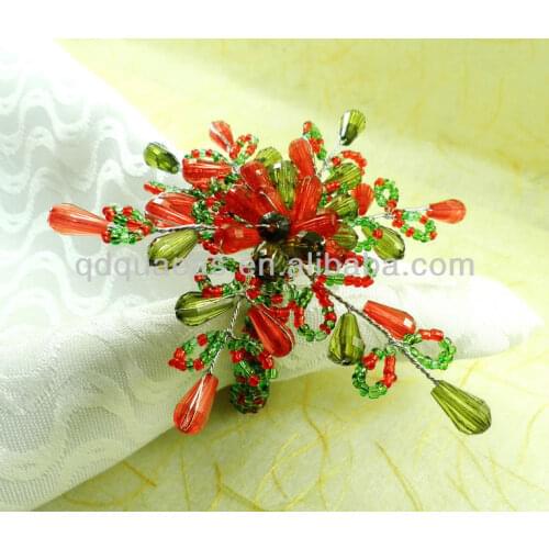 Beaded wedding napkin ring, napkin holder, decoration napkin ring