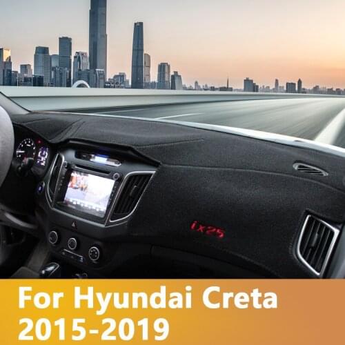 For Hyundai Creta ix25 2015-2017 2018 2019 Car dashboard Avoid light pad Instrument platform desk cover Mats Carpets Accessories